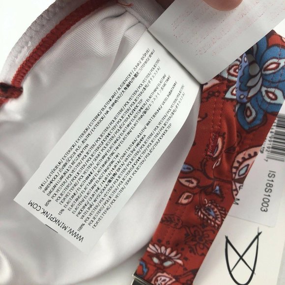 Women Medium MINKPINK Lucia Red Floral Bandeau Bikini Top - Picture 8 of 8